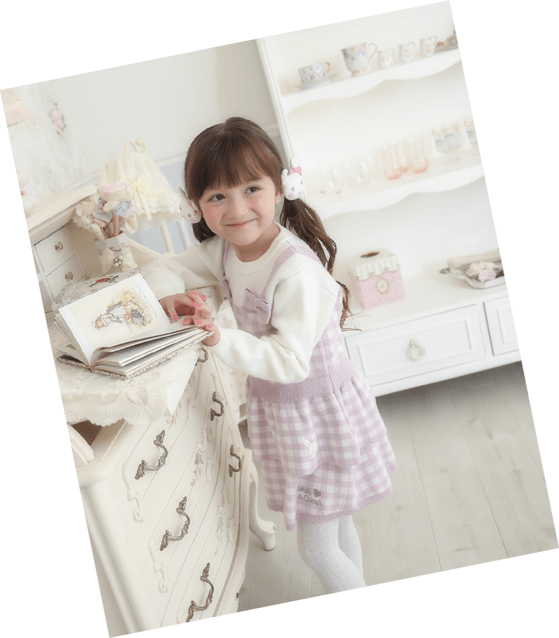 ニットプルオーバー・ニットスカート・ヘアゴム