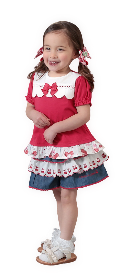 半袖Tシャツ・キュロット・ヘアゴム