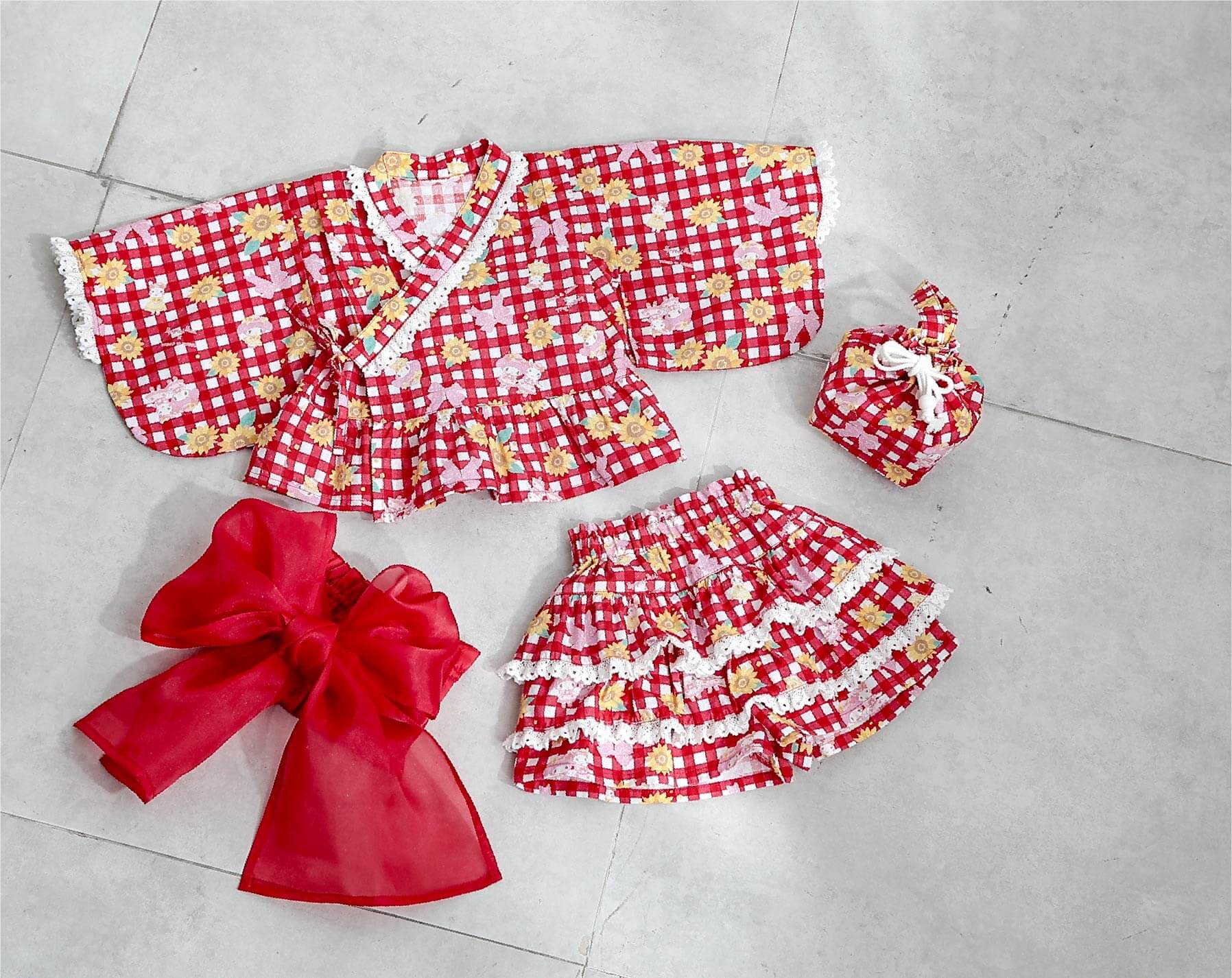 マイメロディ浴衣ドレス４点セット