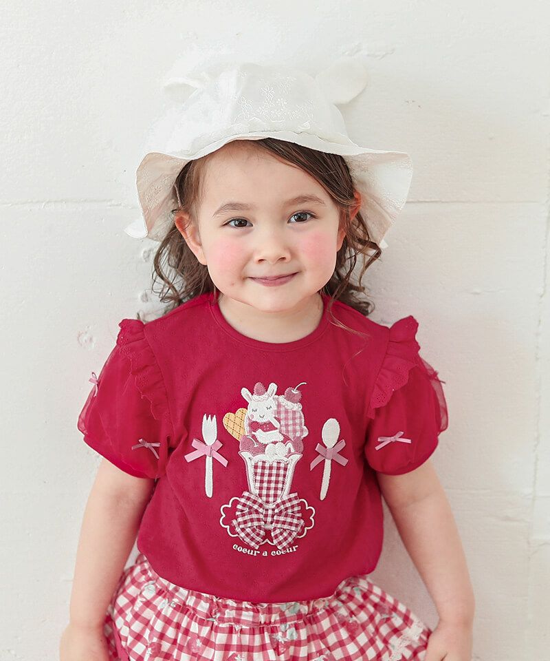 coeur a coeur パフェ刺繍半袖Tシャツ | キムラタンオンラインストア