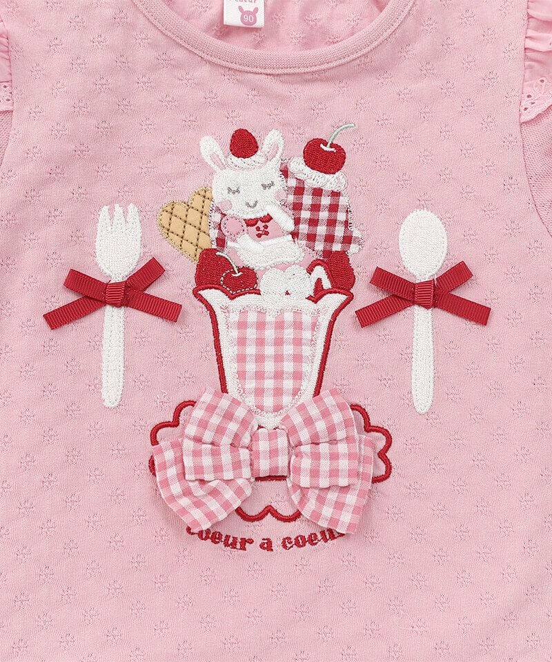 coeur a coeur パフェ刺繍半袖Tシャツ | キムラタンオンラインストア