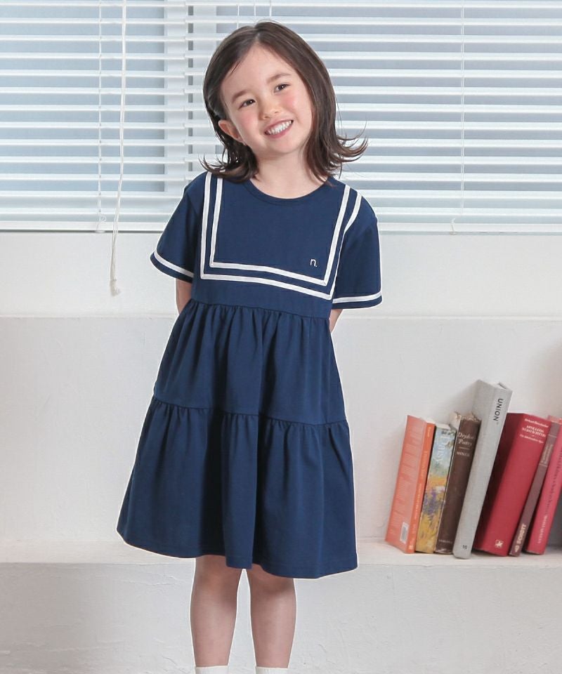 【ピコニーモP専用】レースセーラーワンピース ネイビー×レッド 898 セーラー 【ピコニーモP専用】レースセーラーワンピース ネイビー