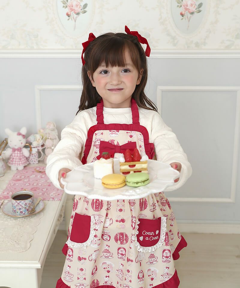 coeur a coeur ティータイムプリントフリルエプロン | キムラタン
