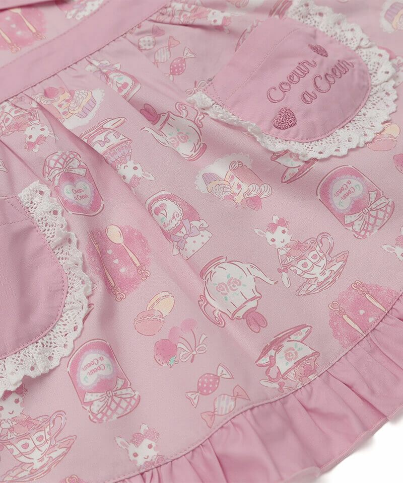 coeur a coeur ティータイムプリントフリルエプロン | キムラタン