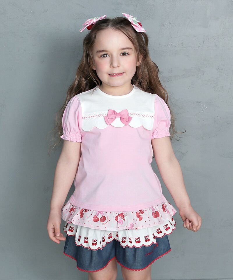 coeur a coeur スカラップデザイン裾フリル半袖Tシャツ | キムラタン