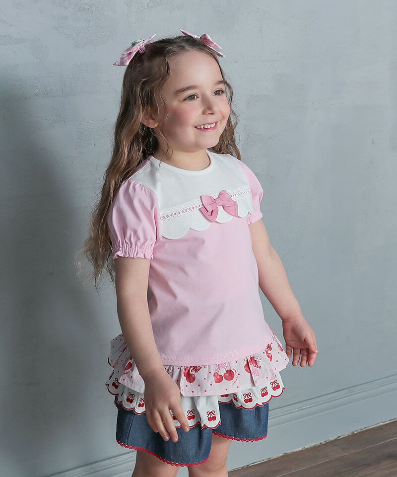 coeur a coeur スカラップデザイン裾フリル半袖Tシャツ | キムラタン