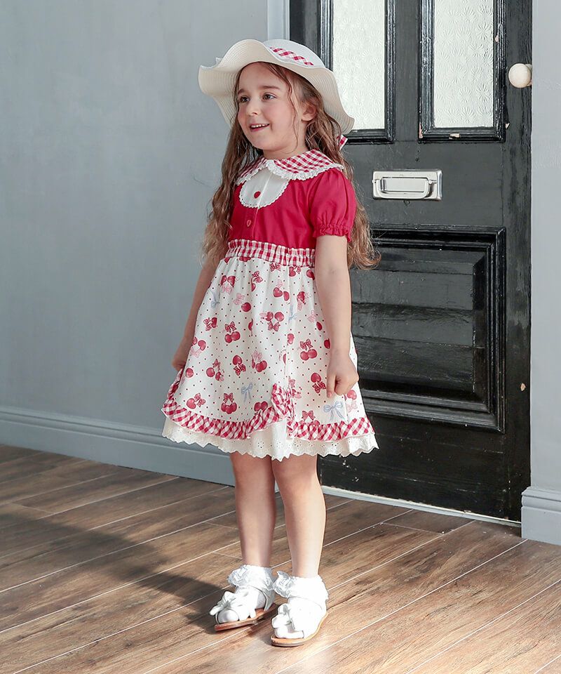 coeur a coeur ドットチェリープリントドッキングワンピース