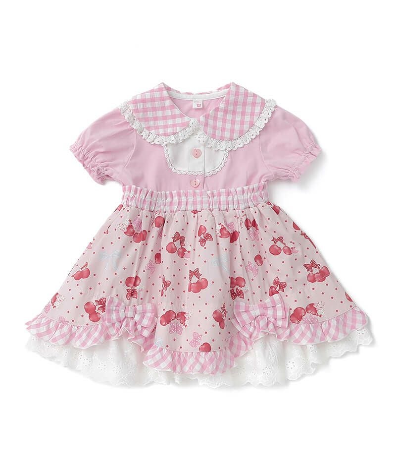 coeur a coeur ドットチェリープリントドッキングワンピース