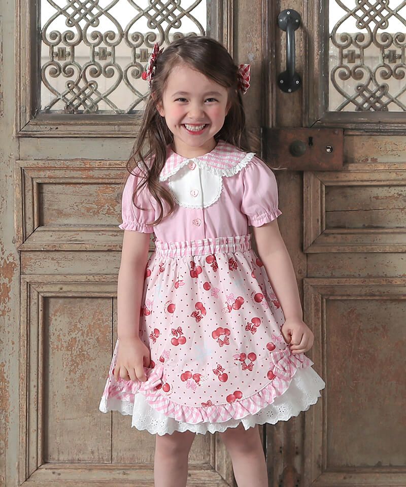 coeur a coeur ドットチェリープリントドッキングワンピース