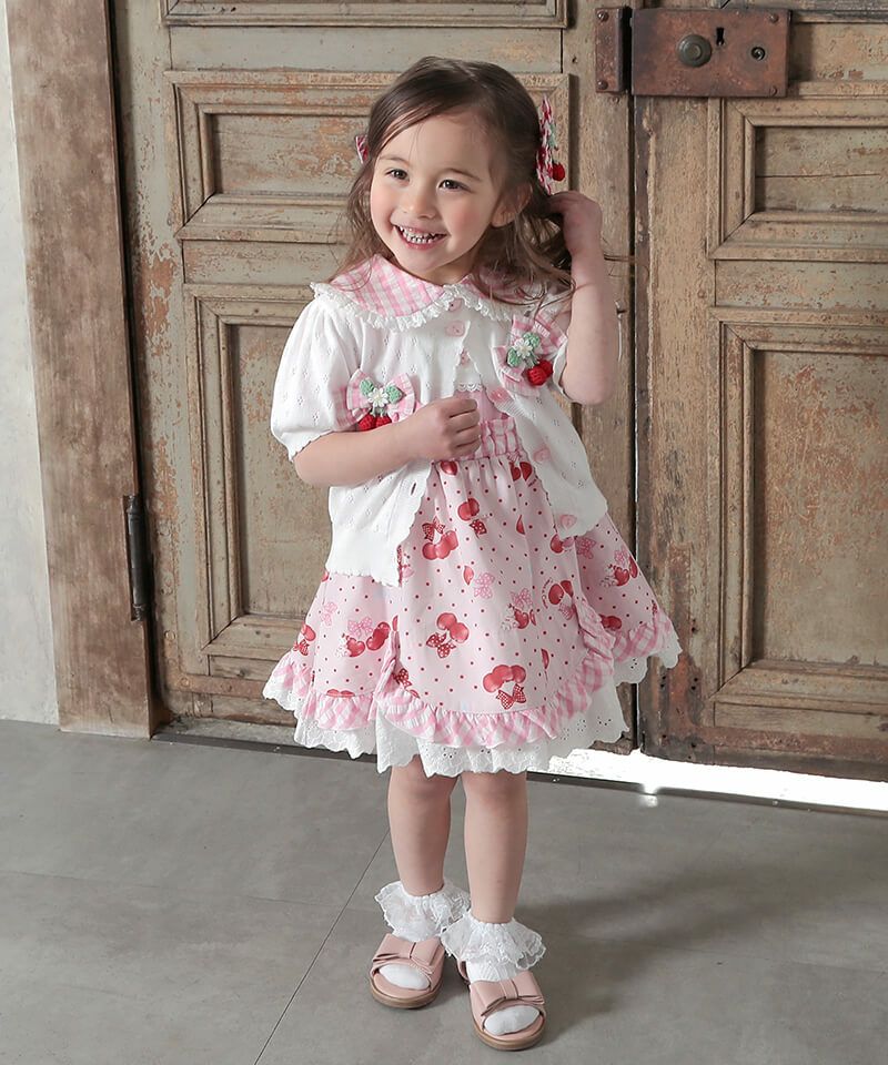 coeur a coeur ドットチェリープリントドッキングワンピース