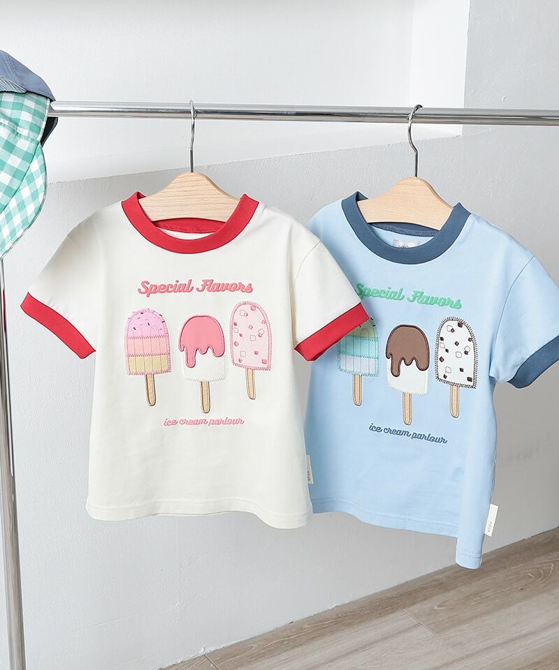 メゾピアノ 半袖 Tシャツ ハンカチ柄 パフェ キャンディ アイス 90cm n.o.u.s アイスキャンディー半袖Tシャツ | キムラタンオンラインストア
