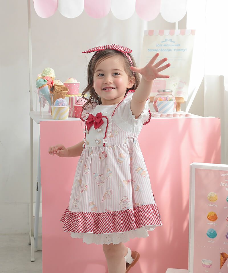 coeur a coeur アイスプリントエプロン風ドッキングワンピース