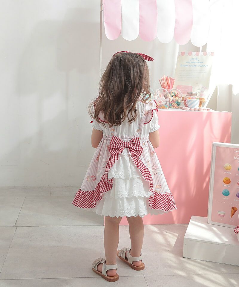 coeur a coeur アイスプリントエプロン風ドッキングワンピース