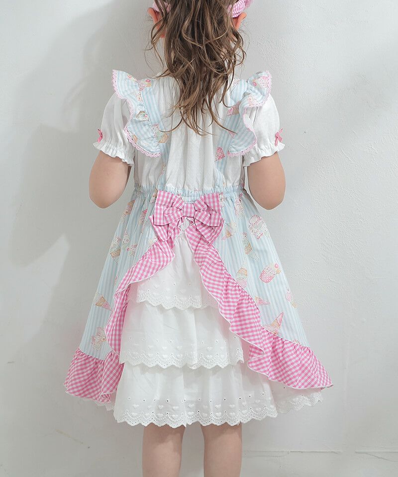 coeur a coeur アイスプリントエプロン風ドッキングワンピース