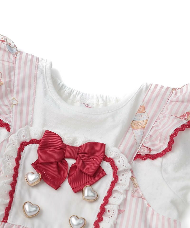 coeur a coeur アイスプリントエプロン風ドッキングワンピース