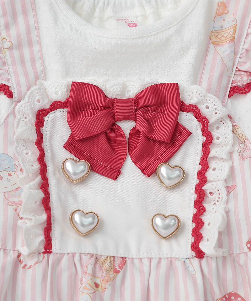 coeur a coeur アイスプリントエプロン風ドッキングワンピース