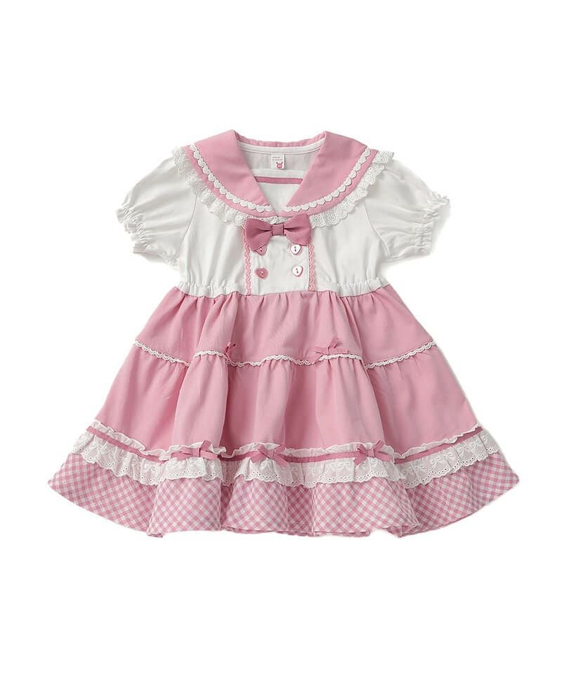 【ピコニーモP専用】レースセーラーワンピース ピンク 890 coeur a coeur うさみみセーラーワンピース | キムラタンオンラインストア