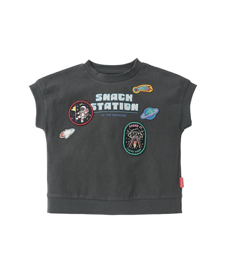 n.o.u.s 宇宙モチーフワッペン半袖Tシャツ | キムラタンオンラインストア