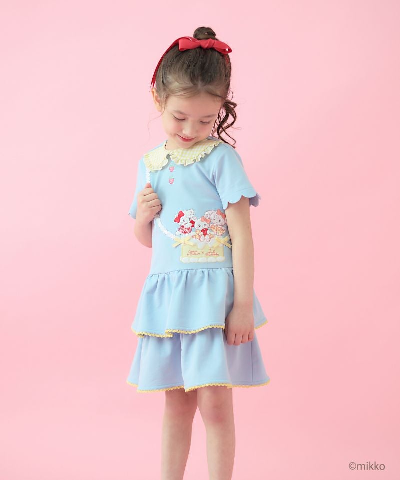 Lil ala mode × coeur a coeur】ポシェット風ティアードフリル