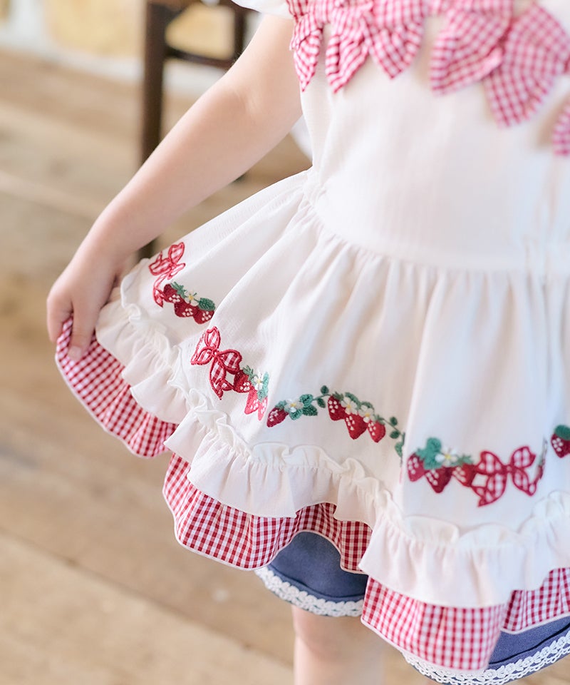 coeur a coeur いちご刺繍チュニック | キムラタンオンラインストア