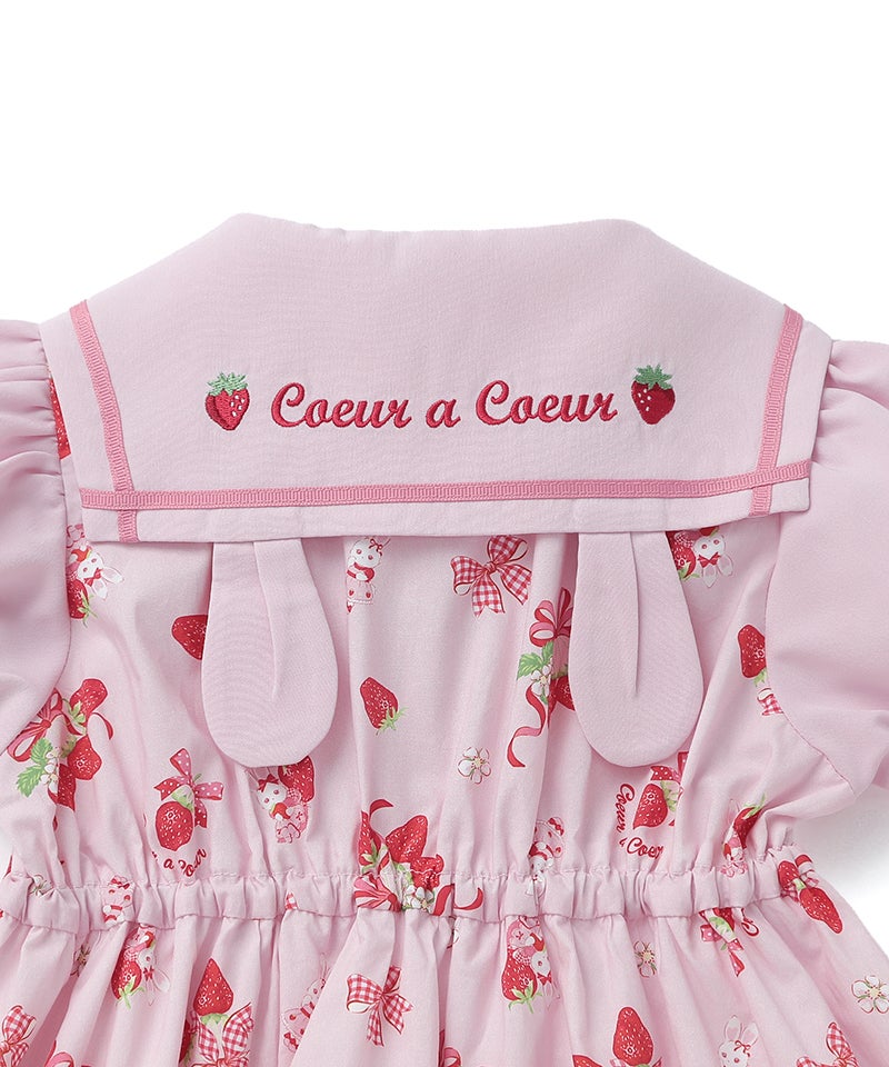 coeur a coeur ストロベリーリボンプリントワンピース | キムラタン