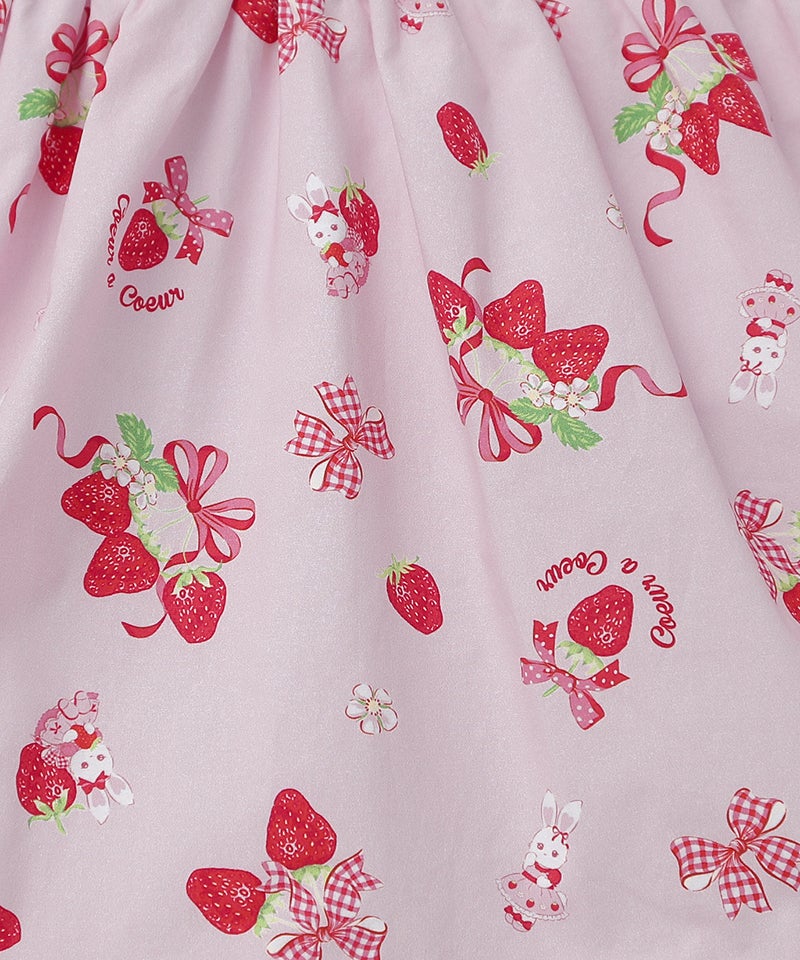 coeur a coeur ストロベリーリボンプリントワンピース | キムラタン
